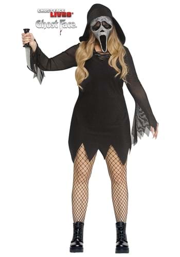 Plus Size Deluxe Bling Ghost Face Costume for Women