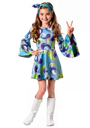 Girls Super Cool Hippie Dress Costume