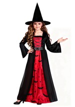Girls Batty Red Witch Dress Costume Alt 2