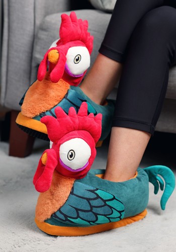 Adult Moana Hei Hei Plush 3D Slippers