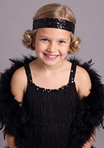 Girls Classic 1920s Black Flapper Costume Alt 4