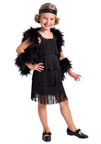 Girls Classic 1920s Black Flapper Costume