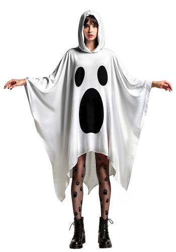 Adult Hooded Ghost Poncho Costume