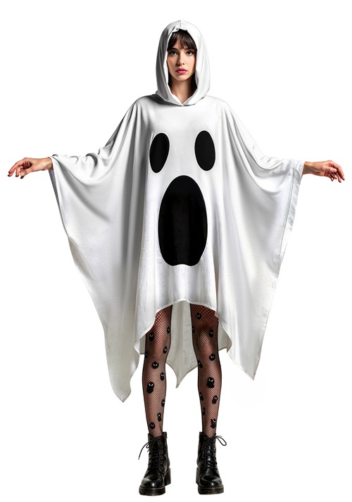 Adult Hooded Ghost Poncho Costume