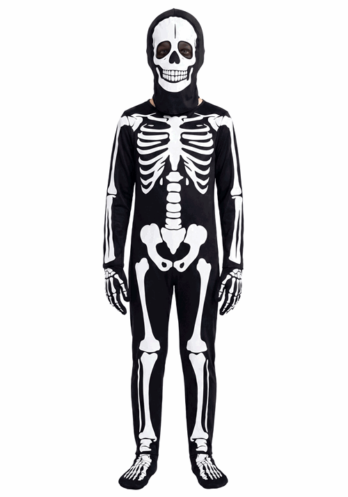 Child Glow in the Dark Skeleton Costume Onesie 1