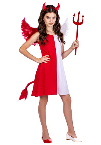Girls Split Serenity Devil Angel Dress Costume