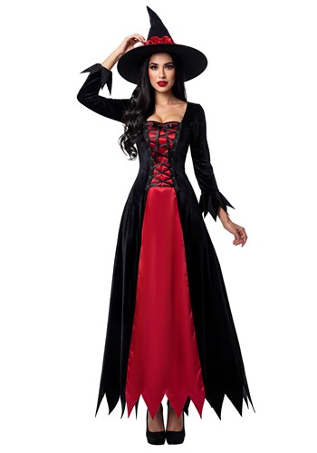 Womens Red Laced Witch Costume Dress