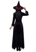 Womens Red Laced Witch Costume Dress Alt 1