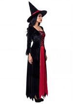 Womens Red Laced Witch Costume Dress Alt 3
