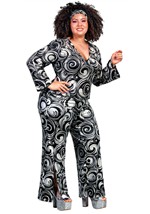 Plus Size Foxy Disco Jumpsuit Costume for Women
