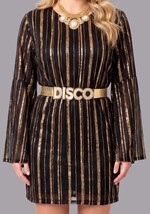 Womens Golden Disco Queen Dress Costume Alt 5