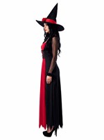 Womens Black and Red Witch Dress Costume Alt 2