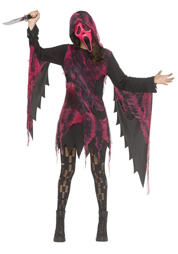 Womens Ghost Face Pink Gauze Costume