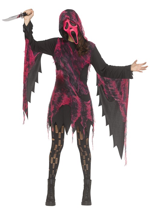 Womens Ghost Face Pink Gauze Costume