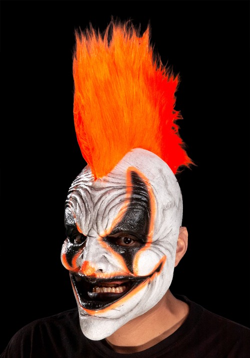 Adult Carousel Punk Clown Orange Costume Mask