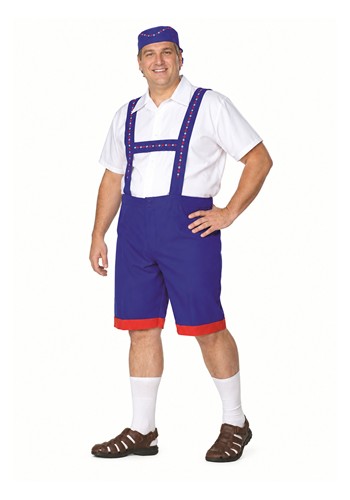 Plus Size Ned Nederlander Blue Lederhosen Men's Costume upd