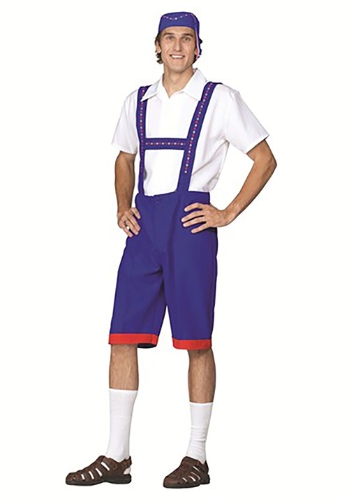 Plus Size Ned Nederlander Blue Lederhosen Mens Costume