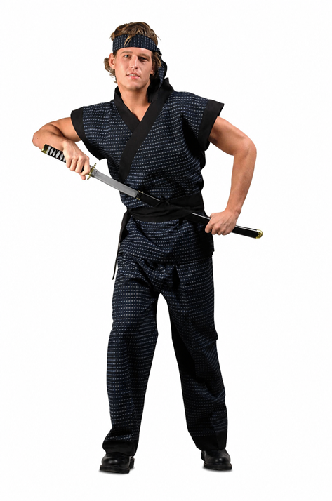 Blue Plaid Samurai Mens Costume