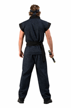 Men's Blue Plaid Samurai Costume Alt 1