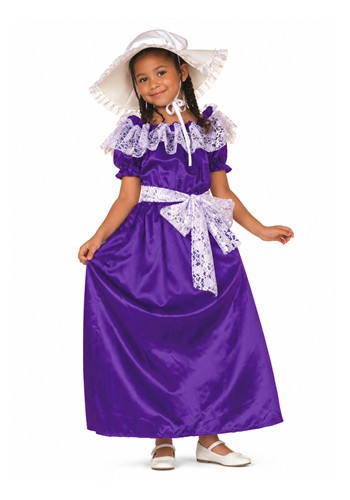 Girl's Purple Southern Belle Dress Costume with Hat upd
