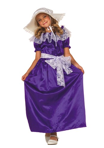 Girls Purple Southern Belle Dress Costume with Hat
