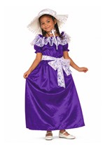 Girl's Purple Southern Belle Dress Costume with Hat upd
