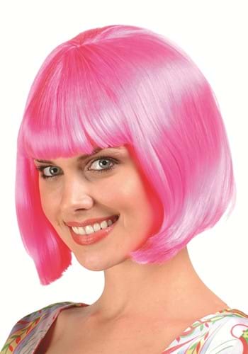Womens Pink Costume Bob Wig