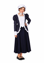 Girls Colonial Peasant Pinstriped Costume Dress