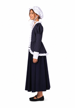 Girls Colonial Peasant Pinstriped Costume Dress Alt 1