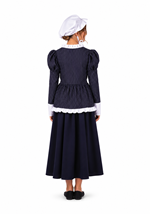 Girls Colonial Peasant Pinstriped Costume Dress Alt 2