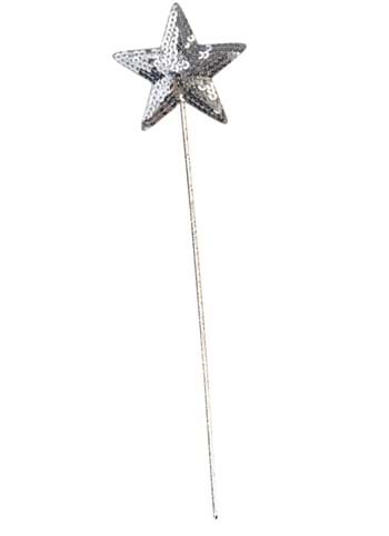 16 Inch Silver Sequin Star Wand Accessory