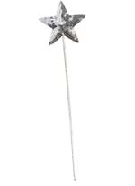 16 Inch Silver Sequin Star Wand Accessory