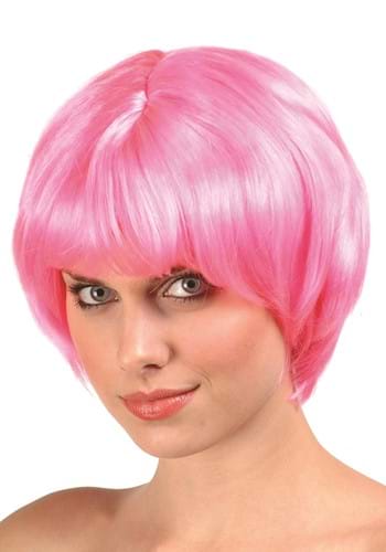 Womens 60s Fashion Pink Costume Wig