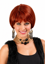 Womens 60s Burgundy Short Costume Wig