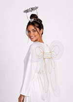Adult White Angel Costume Wings Alt 1