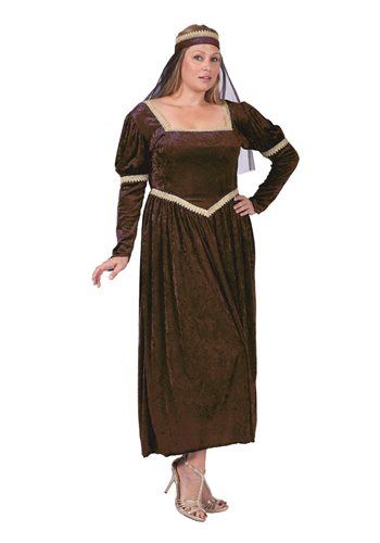 Plus Size Brown Renaissance Princess Costume for Women 1