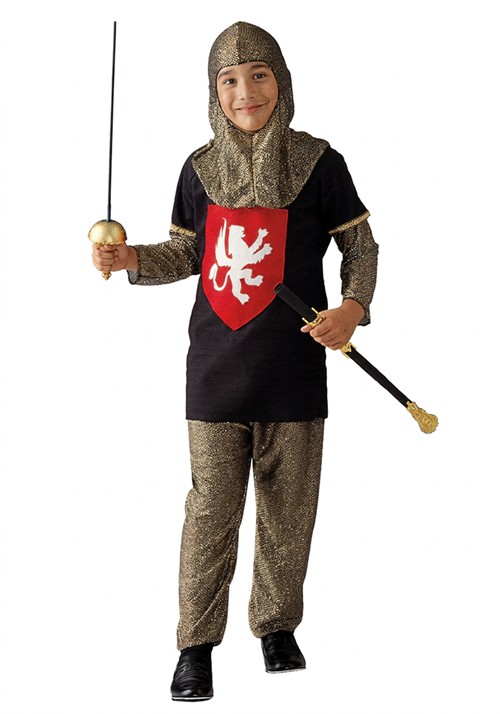 Kids Medieval Gold Knight Costume