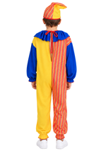 Child Striped Clown Costume Suit Alt 1