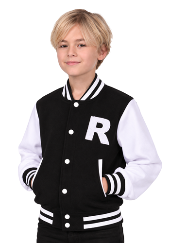 Kids Black Letterman Jacket Costume