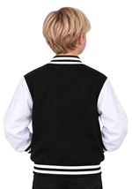 Kids Black Letterman Jacket Costume Alt 1