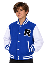 Boys Letterman Blue Jacket Costume