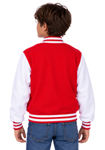 Kids Red Letterman Jacket Costume Alt 1
