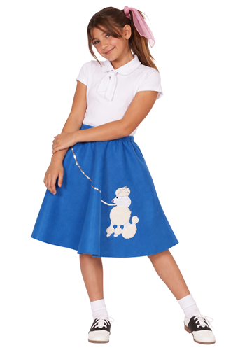 Girls Blue Poodle Skirt Costume Accessory