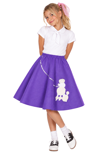 Girls Purple Poodle Skirt Costume Accessory