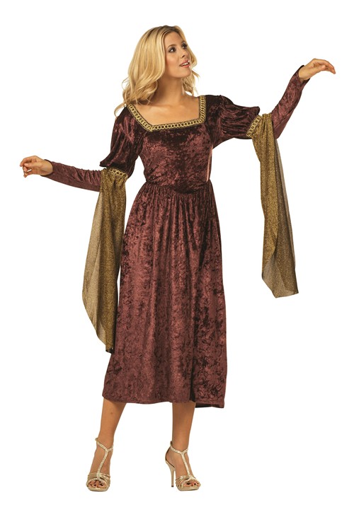 Womens Brown Renaissance Queen Costume Dress