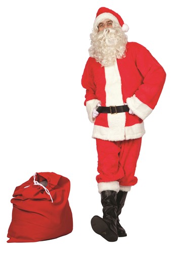 Mens Plush Santa Claus Suit Costume