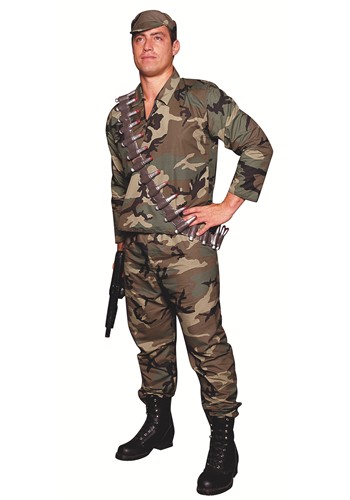 Plus Size Camouflage Commando Mens Costume