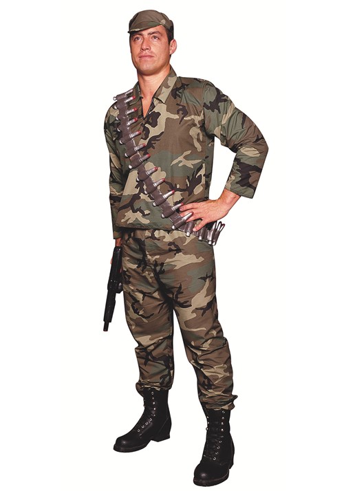 Plus Size Camouflage Commando Mens Costume