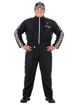 Plus Size Black Car Racer Costume Jumpsuit for Men