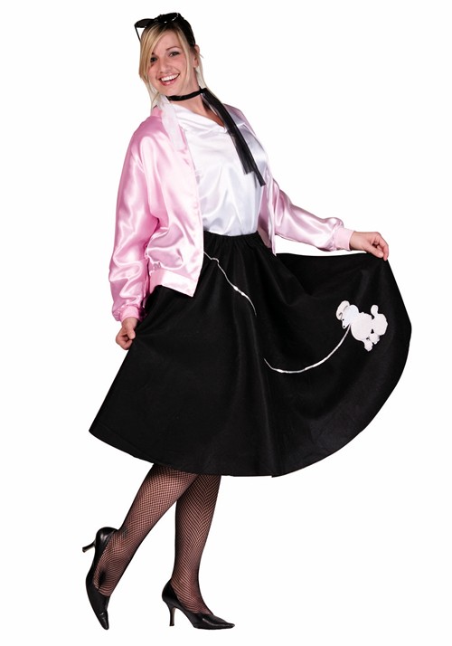 Plus Size Black 50s Poodle Skirt Costume for Women